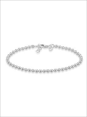925 Sterling Silver 3mm Bead Ball Strand Chain Bracelet Handmade Italy